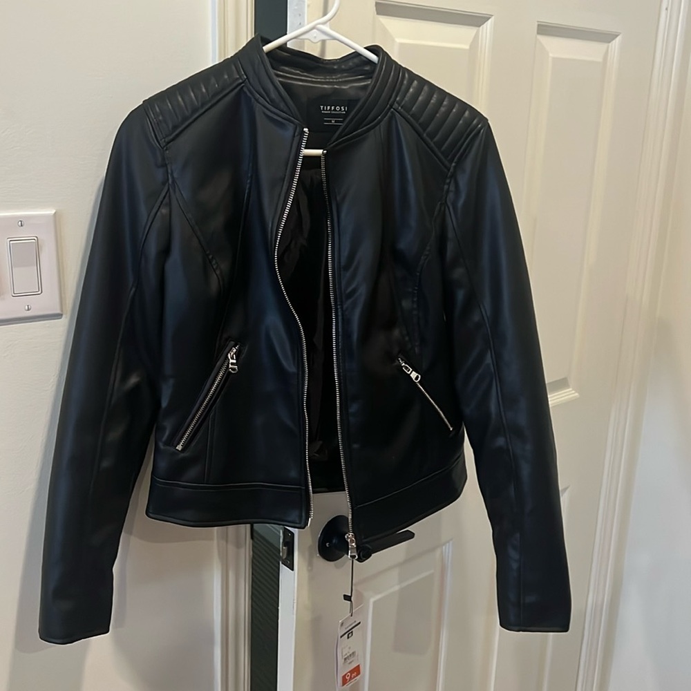 New with tags faux leather jacket - size medium